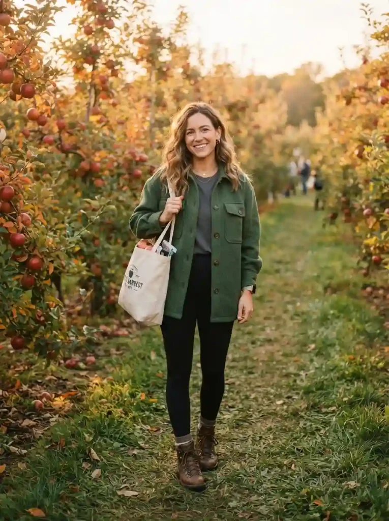 16. Forest Green Shacket with Black Leggings