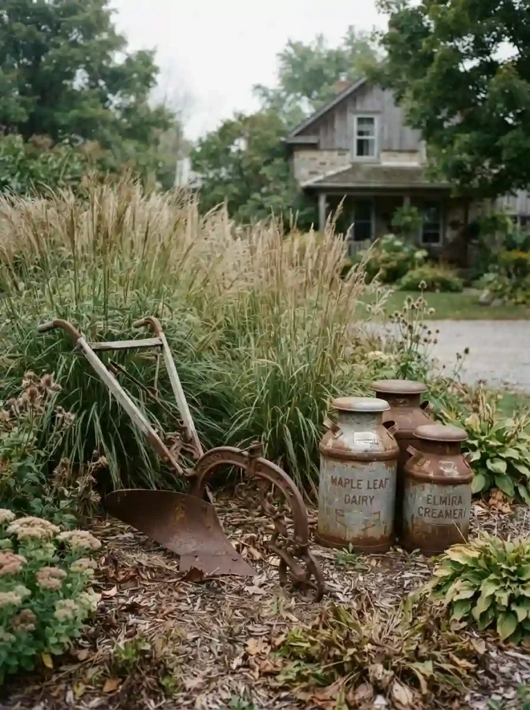 16. Old Farm Tool Display