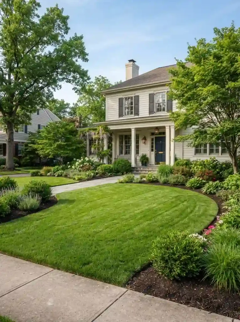 16. Use a Front Lawn as a Simple Focal Point