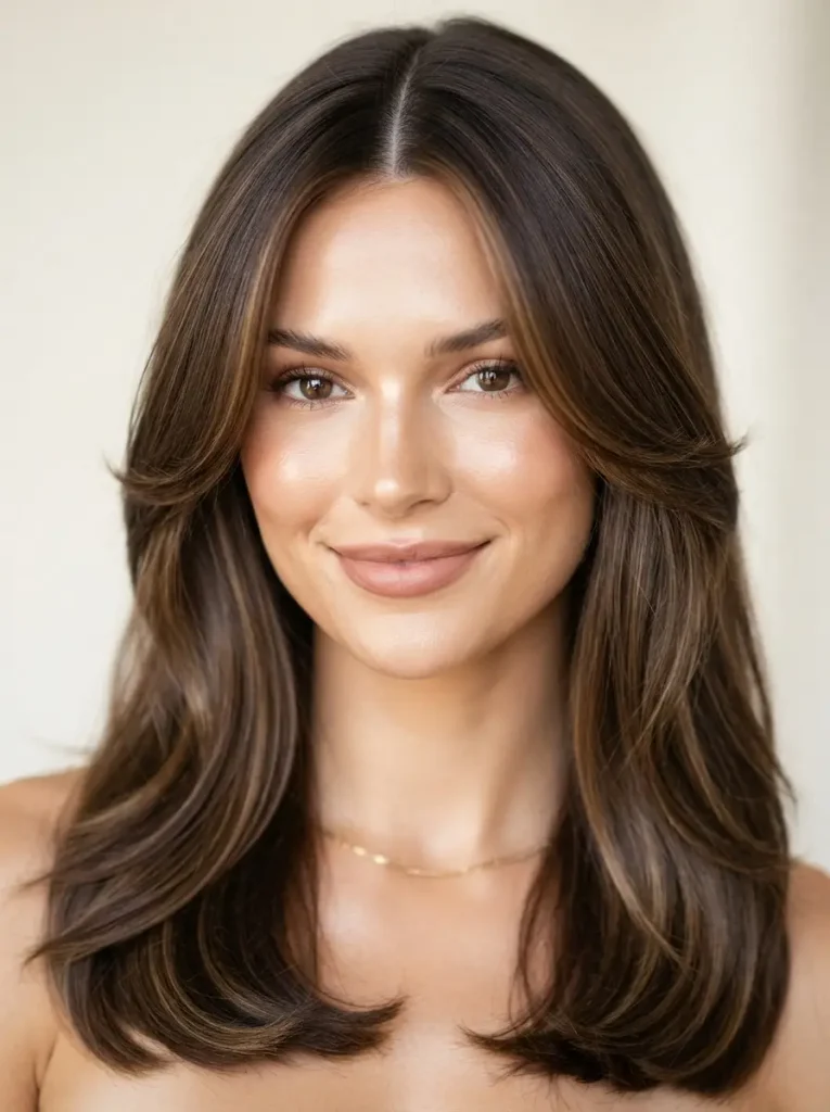 17. Butterfly Haircut with a Middle Part