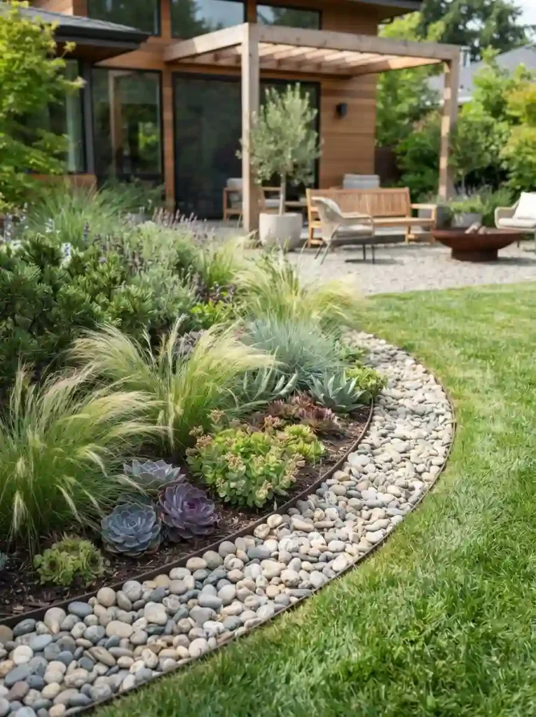 17. Large Pebble Garden Border