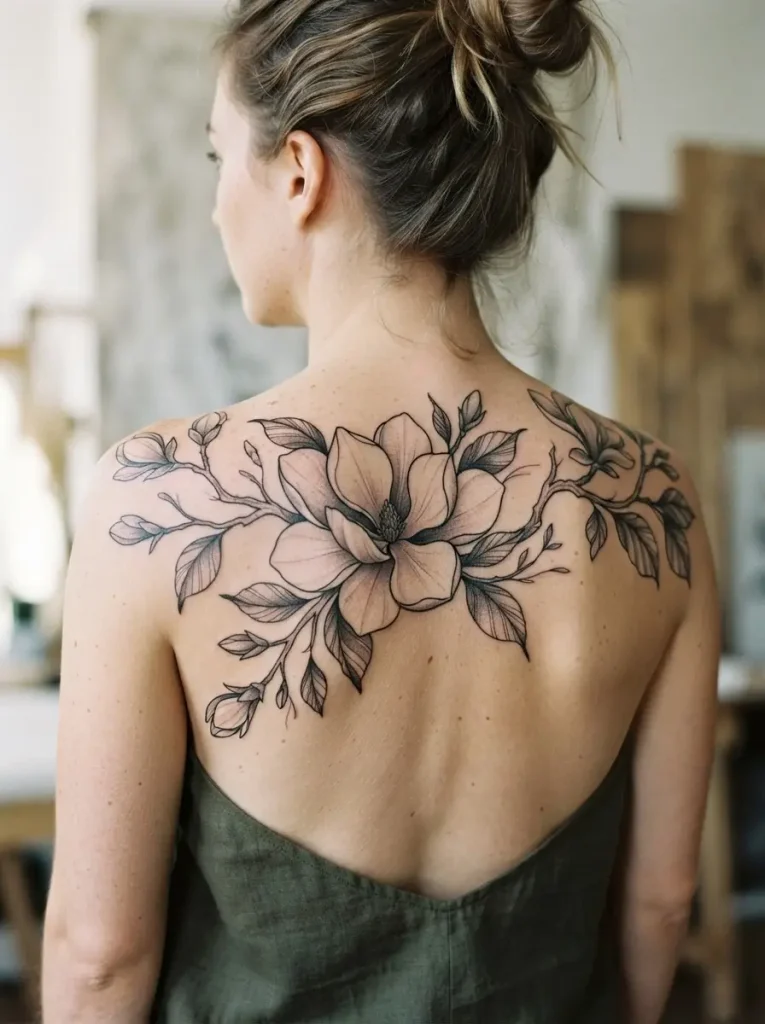 17. Magnolia Flower Tattoo