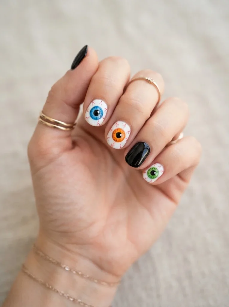 17. Spooky Eyeball Nails