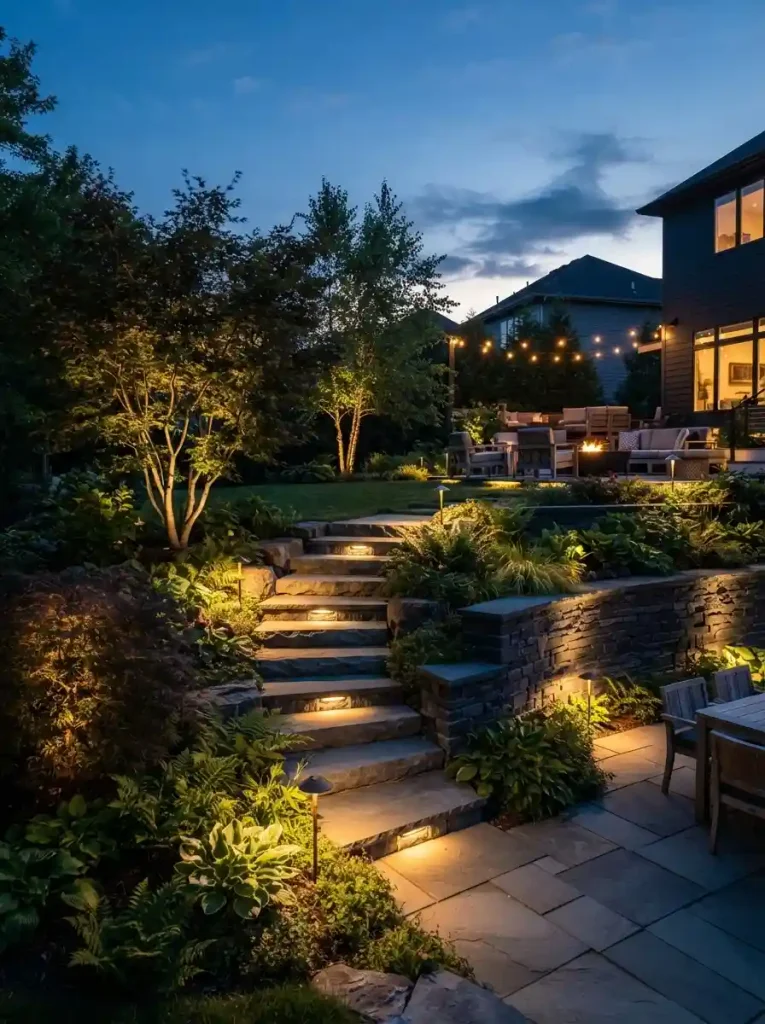 18. Add a Contemporary Outdoor Lighting Scheme