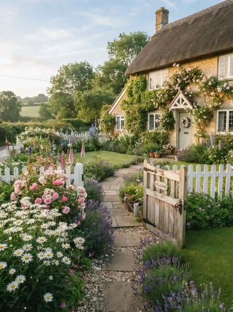 18. DIY Low Picket Fence for a Cottage Garden
