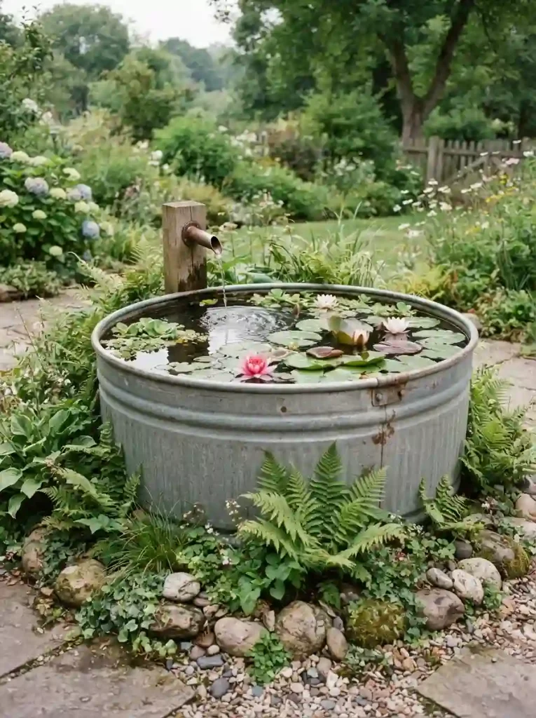 18. Rustic Water Trough Feature