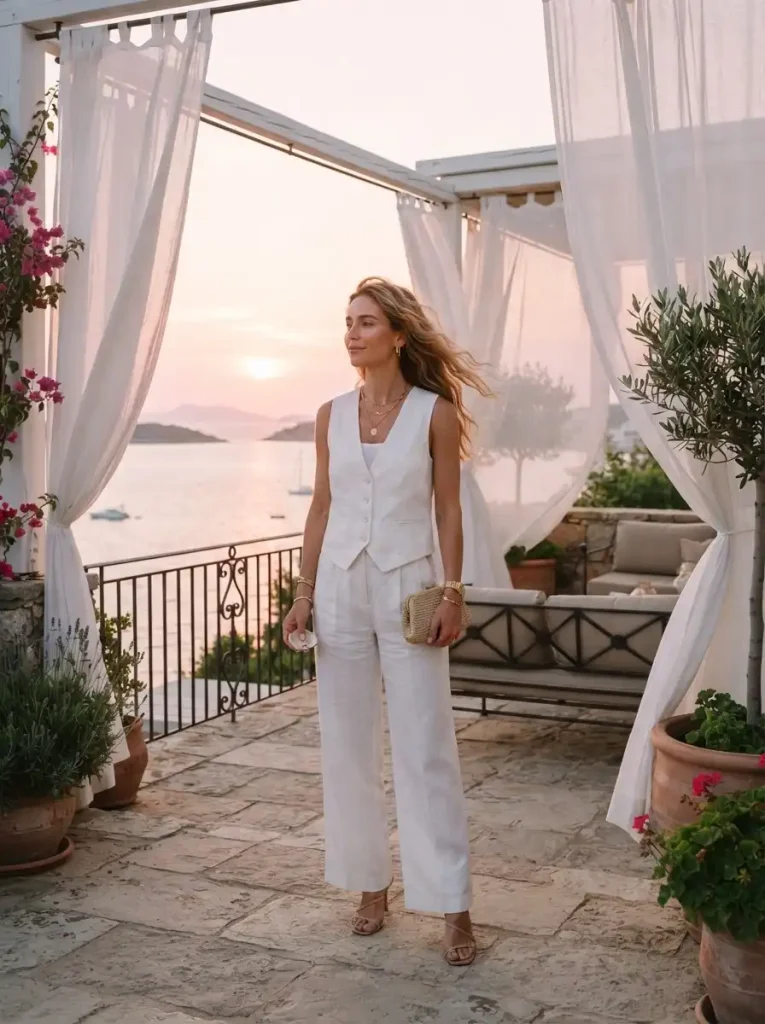 19. All-White Evening Look