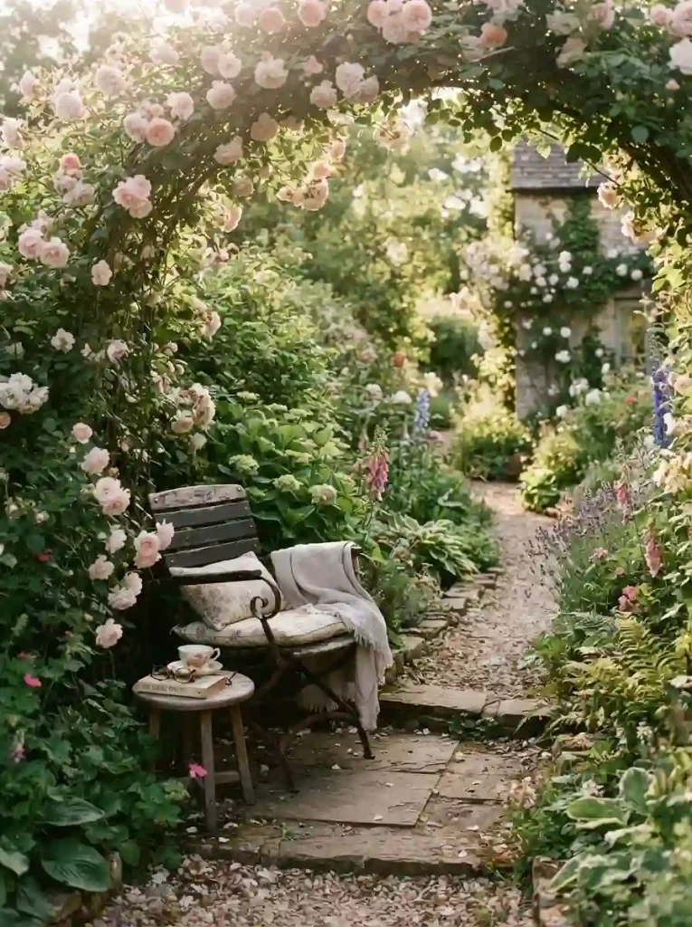 19. Rose Garden With a Secret Seating Corner