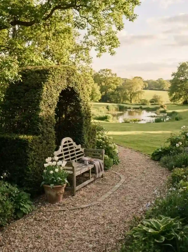 19. Tuck in a bench for a pause point