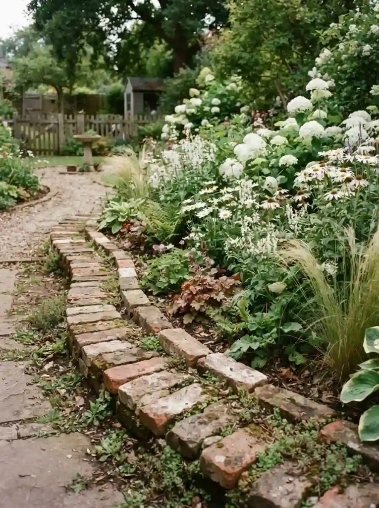 19. Use Reclaimed Bricks for Garden Edging