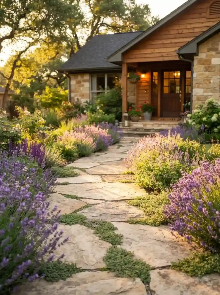 2. Add a Curved Walkway to the Front Door
