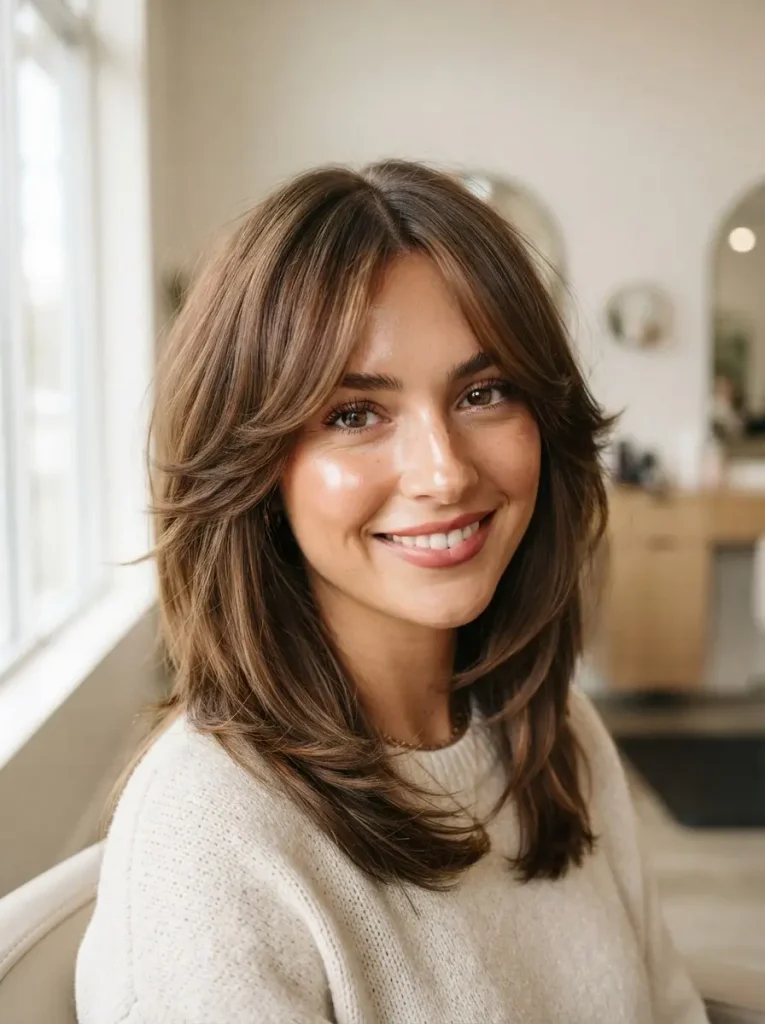2. Butterfly Haircut with Curtain Bangs