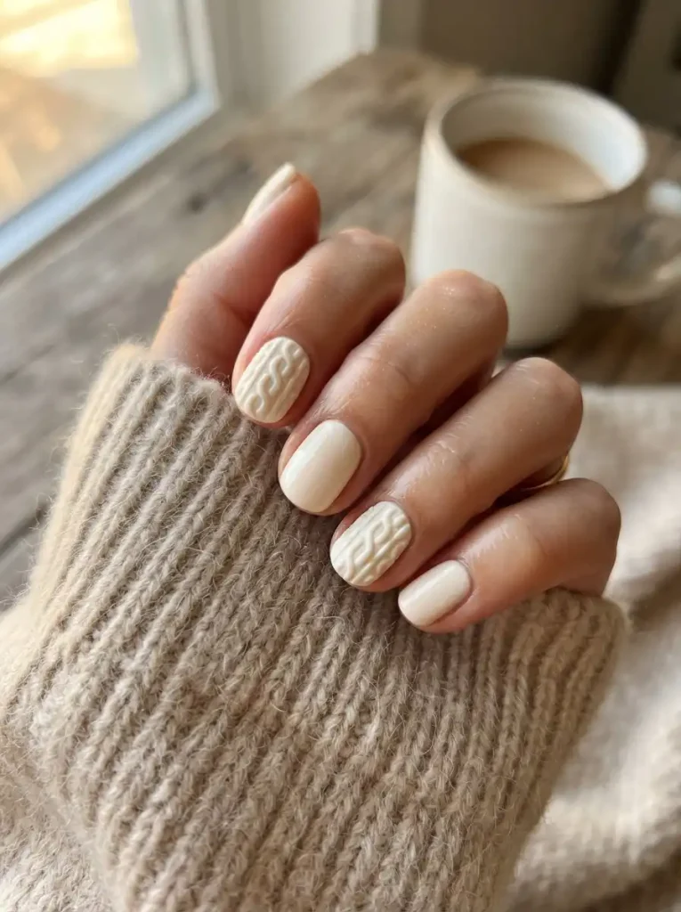 2. Creamy White Chunky Knit