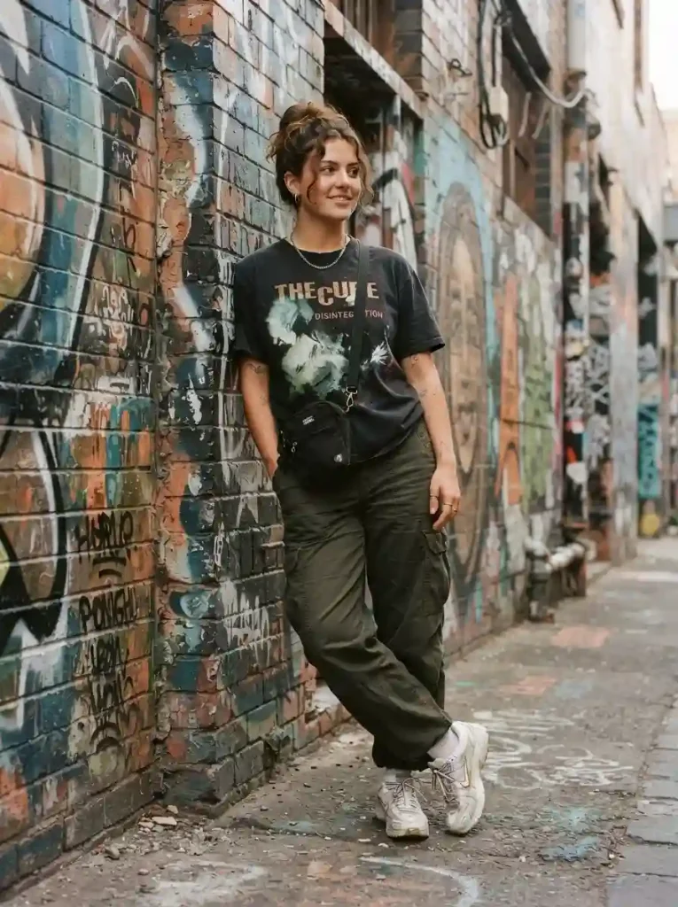2. Graphic Tee with Baggy Cargo Pants