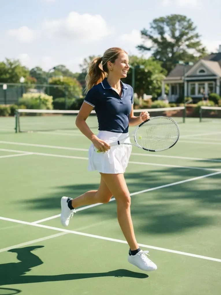 2. Pleated Tennis Skirt with Sneakers