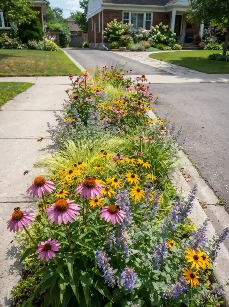 2. Turn the strip beside the street into a perennial ribbon