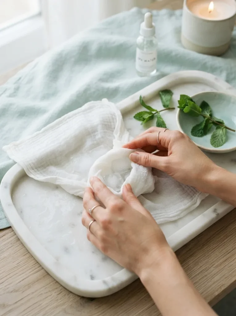2. Massage With Ice Cubes