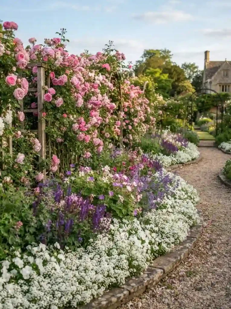 20. Layered Rose Garden With Mixed Heights