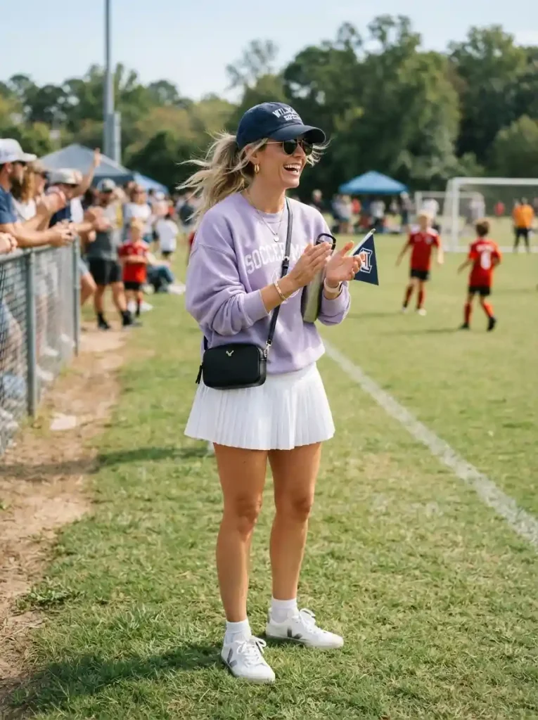 20. Pleated Tennis Skirt With a Crewneck Sweatshirt
