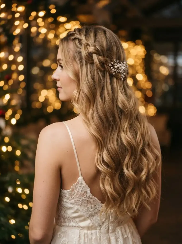 20. Waterfall Braid with Loose Waves