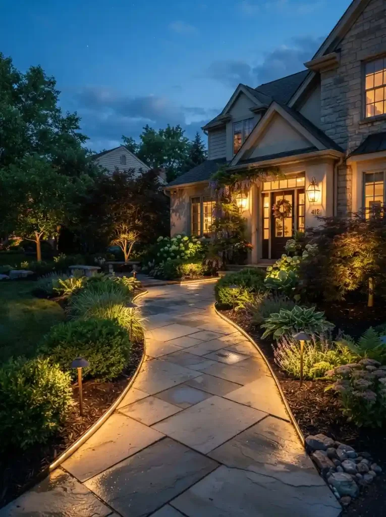 21. Add Lighting Along the Front Path