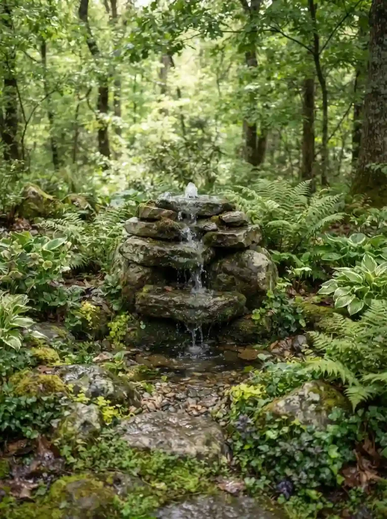 21. Create a Rustic Water Feature With Natural Stones