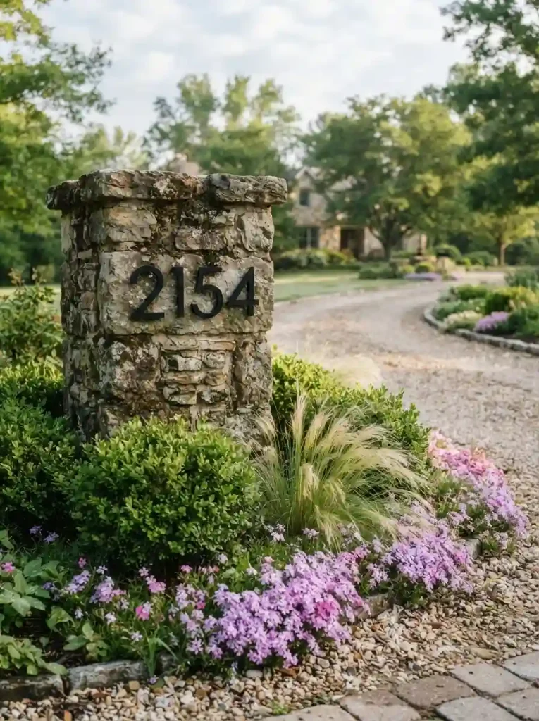 21. Frame your house number with plants