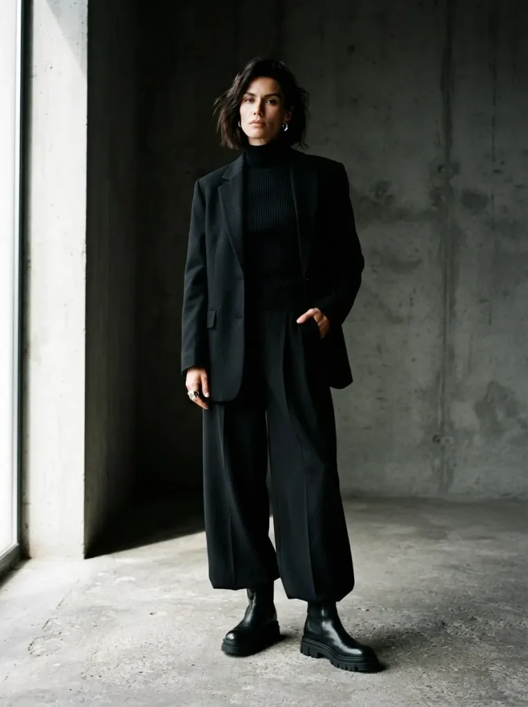 21. Monochrome Black with Statement Boots