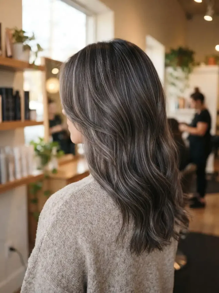 21. Subtle Silver Highlights for a Natural Look