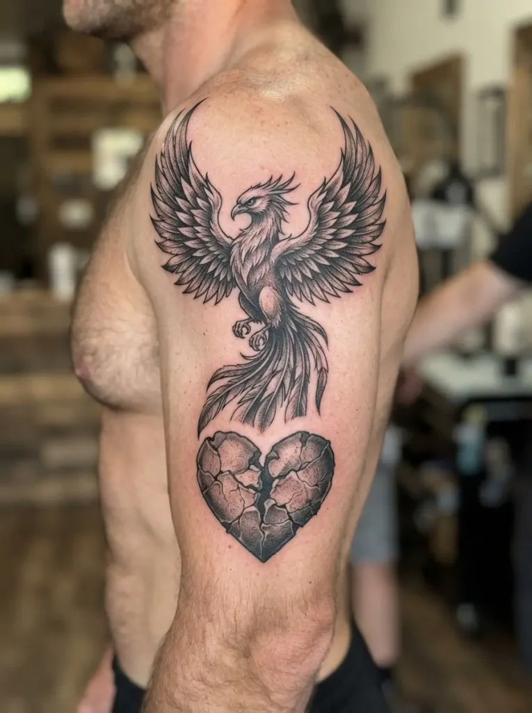 22. Broken Heart With a Phoenix