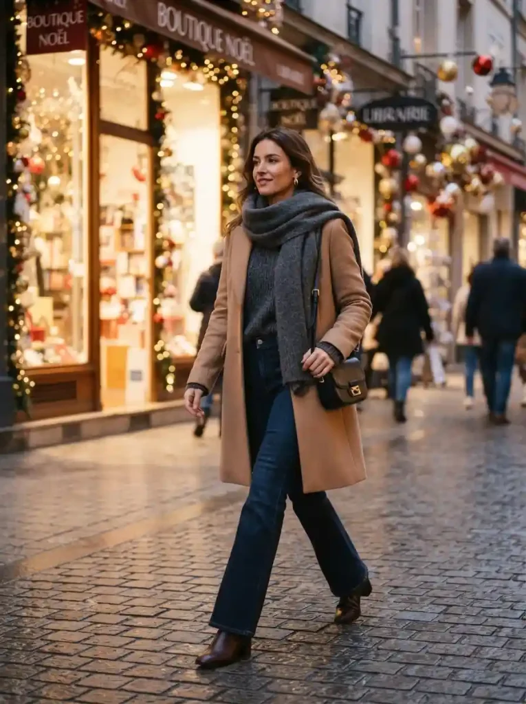 22. Camel Coat and Chunky Scarf