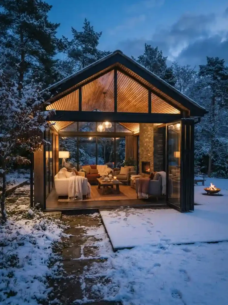 22. Glass-Walled Four-Season Pavilion