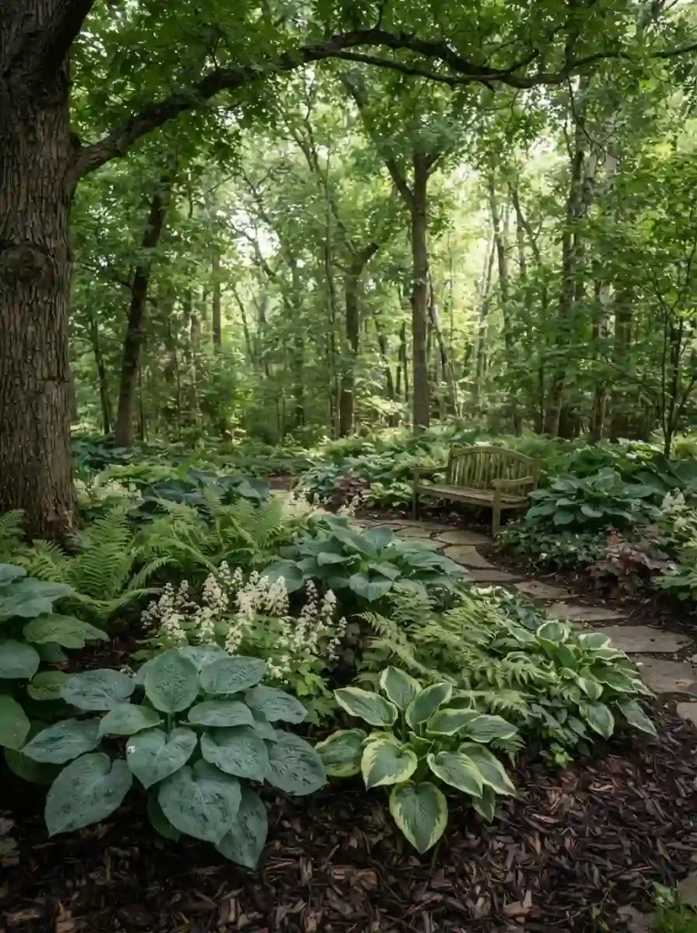 22. Mulched Woodland Shade Garden