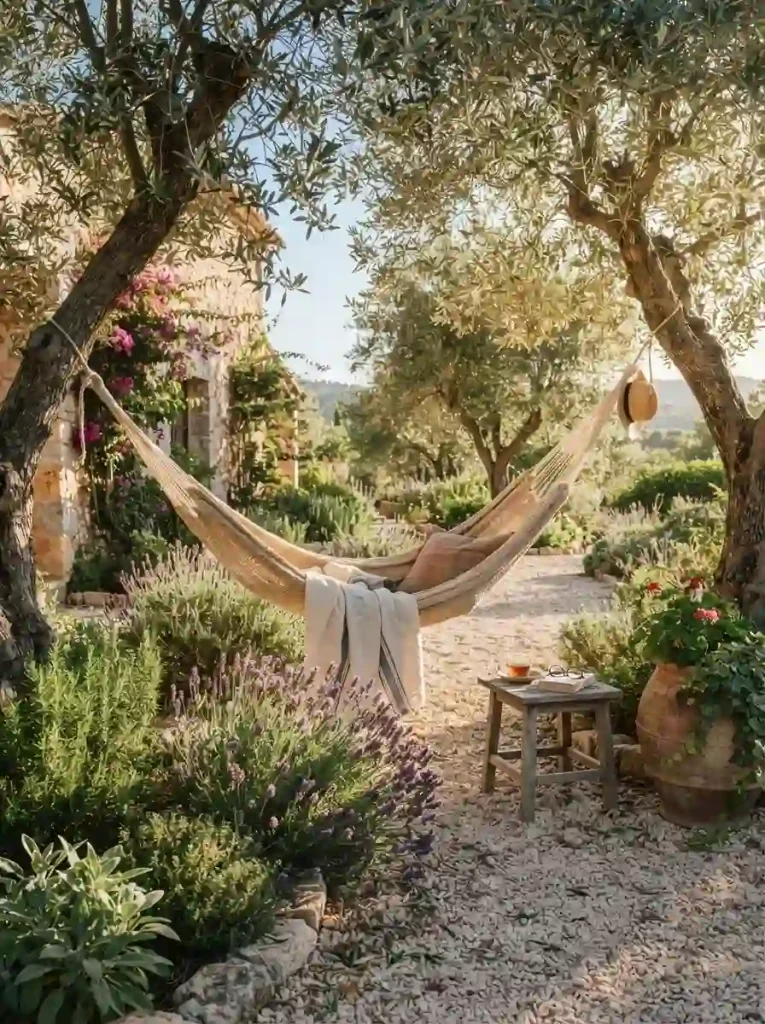 22. Relaxed Mediterranean Hammock Corner