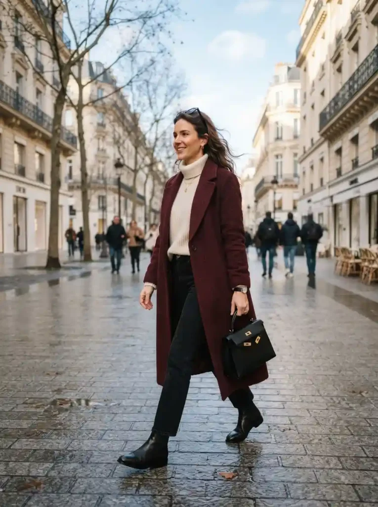 23. Black Jeans with a Statement Coat