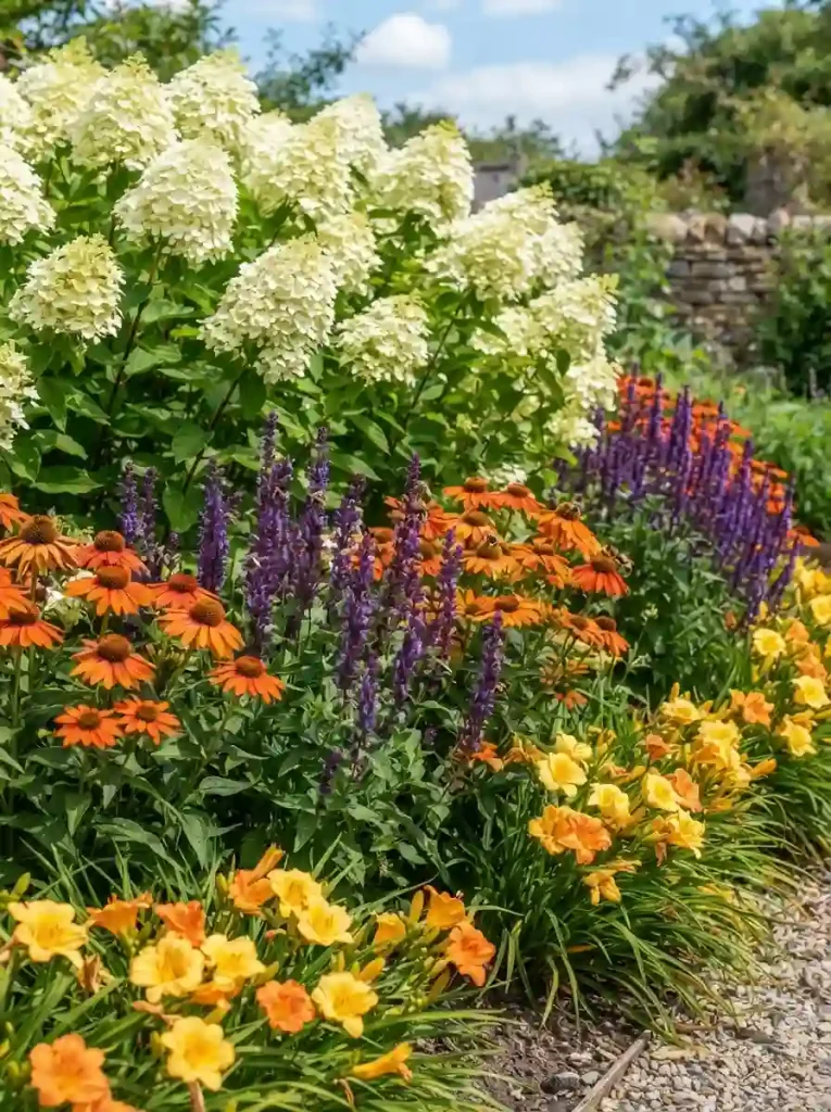 23. Use Hydrangeas as a Backdrop for Smaller Perennials