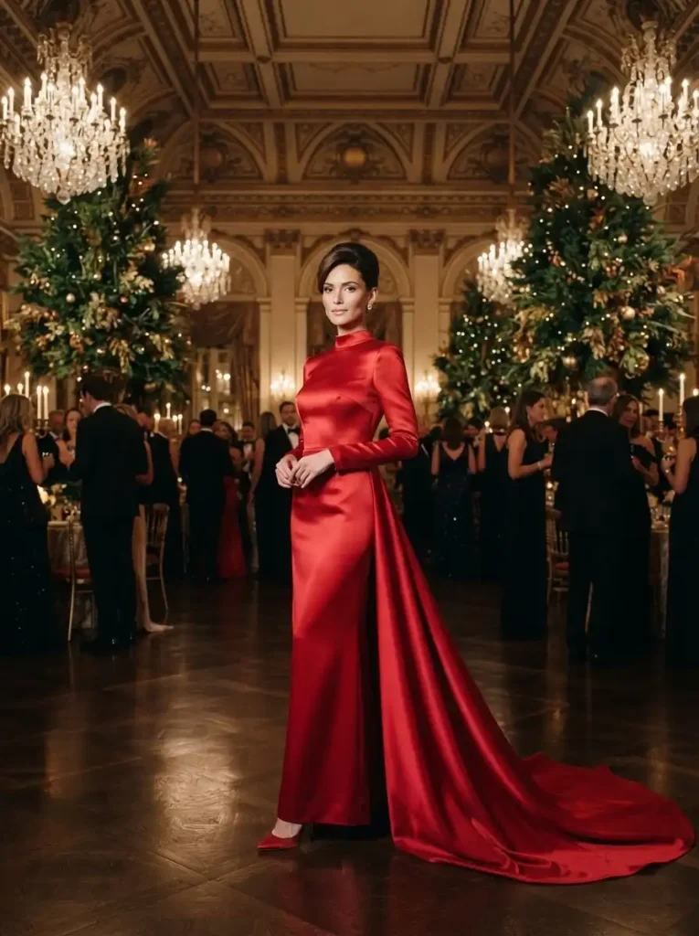 24. Floor-Length Red Gown