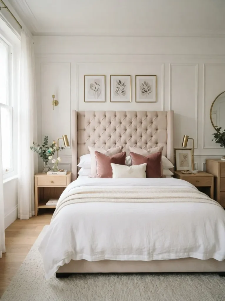 3. Add Glamour With a Tufted Headboard