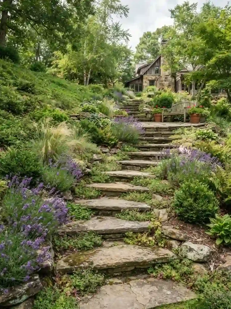 3. Build a Curved Garden Stairway