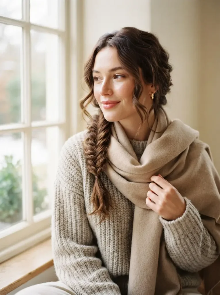 3. Loose Side Braid with Soft Face-Framing Pieces