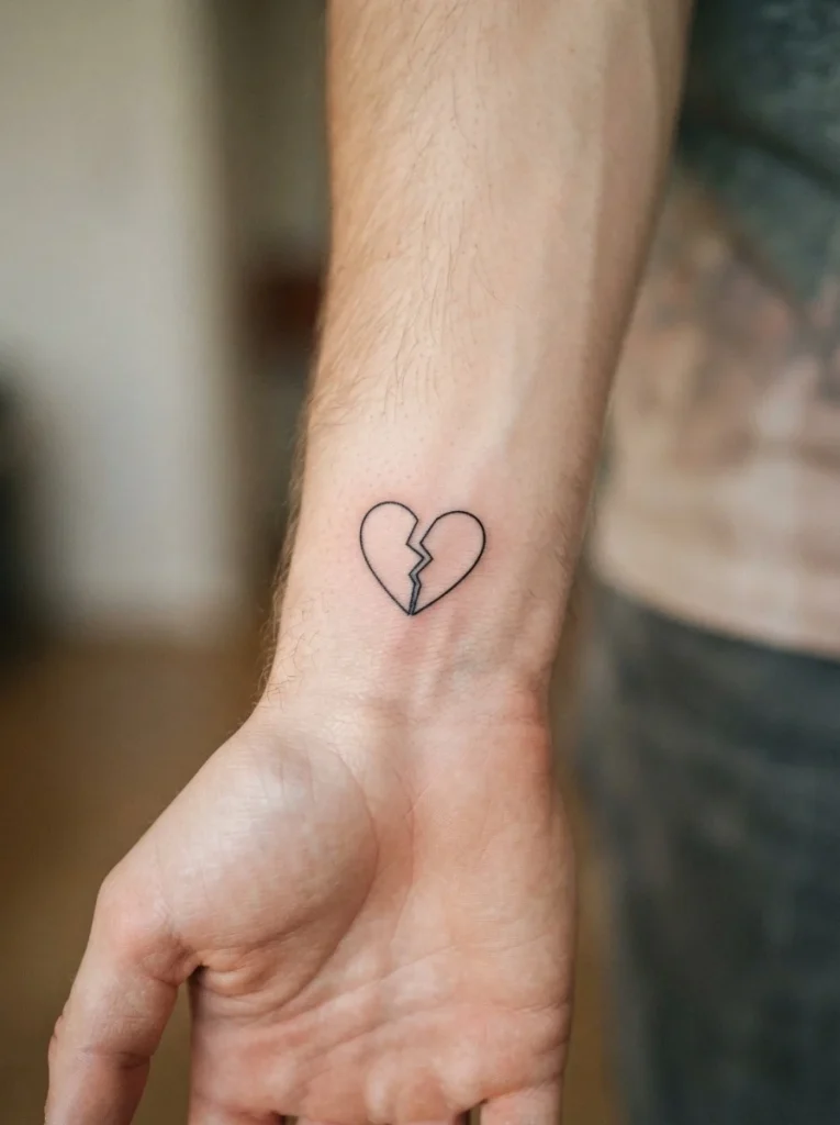 3. Minimalist Broken Heart Tattoo