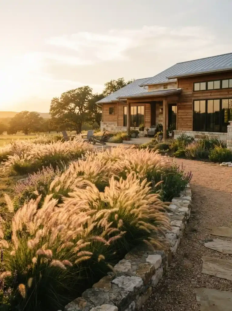3. Soften the Lines with Ornamental Grasses