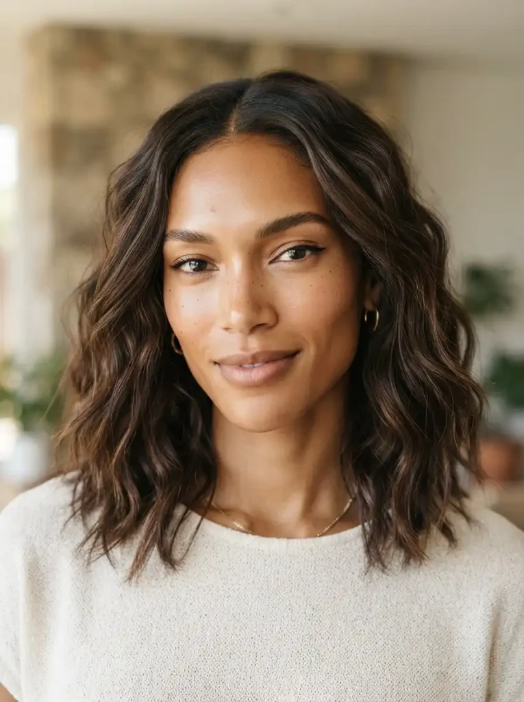 3. Wavy Lob Haircut