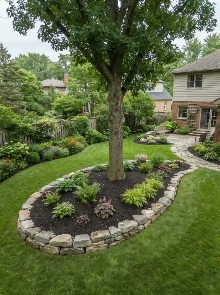 4. Add a Curved Stone Border