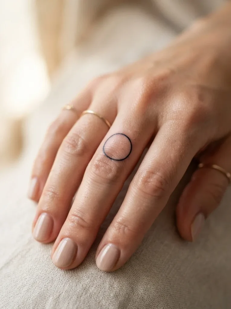 4. Elegant Finger Ring Tattoo