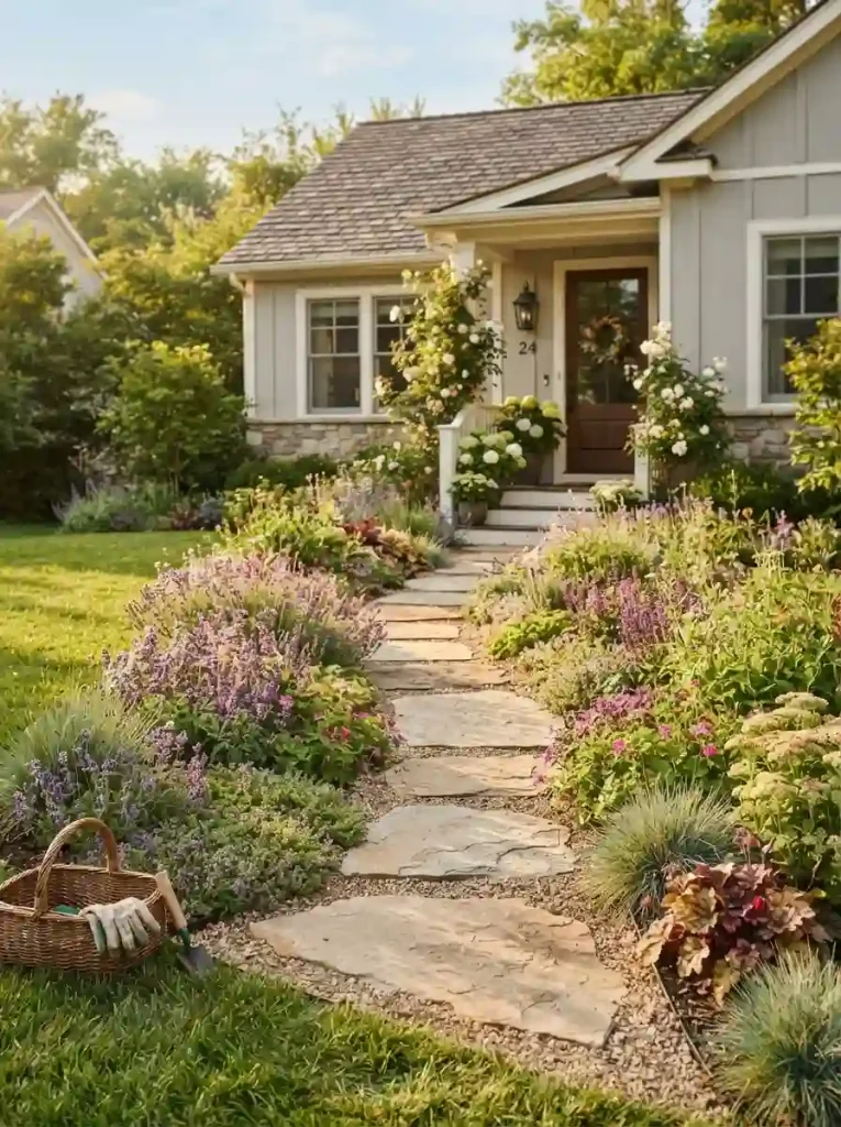 4. Line the Walkway With Low-Growing Plants