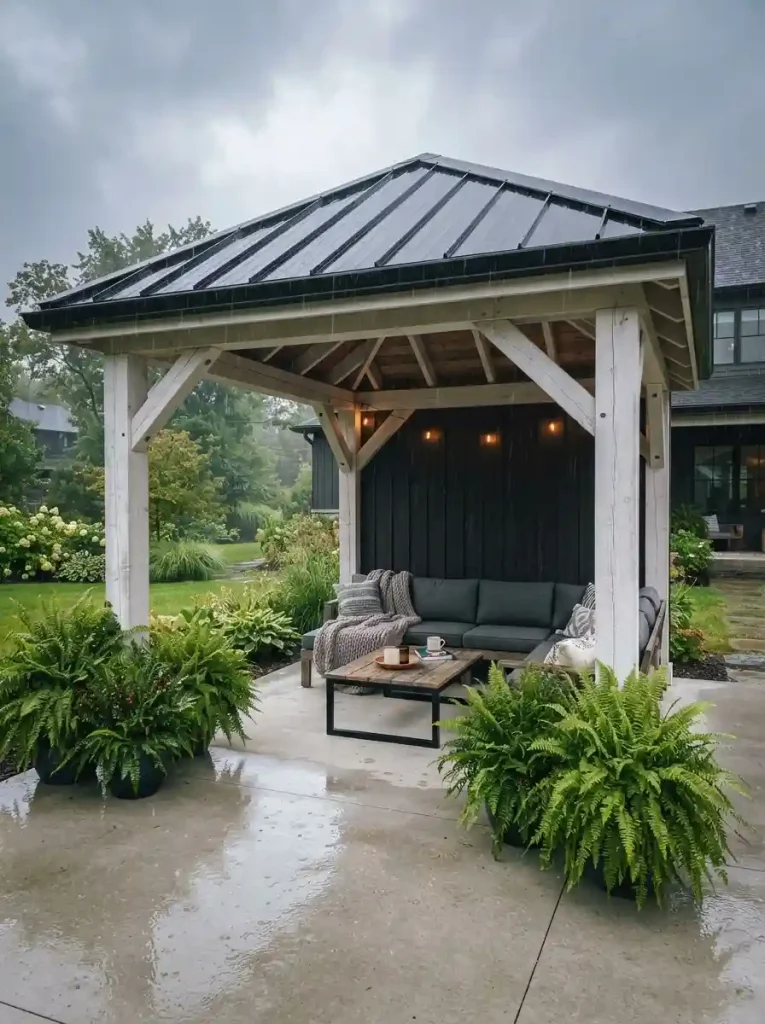 4. Modern Farmhouse Pavilion with a Metal Roof