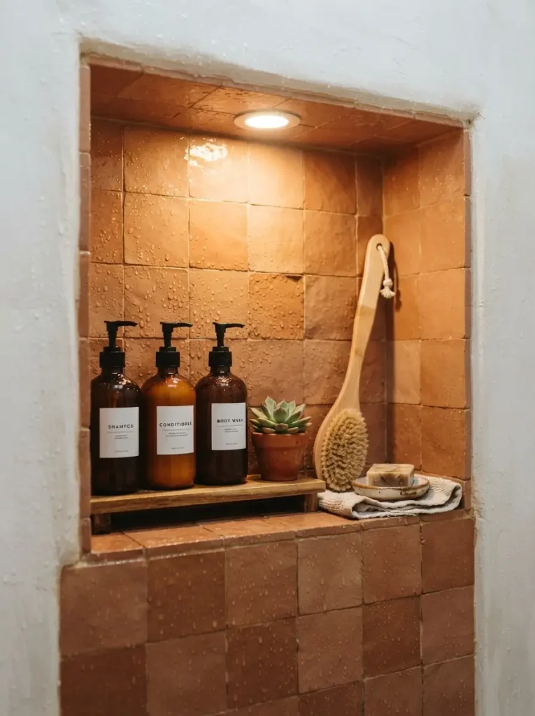 4. Recessed Shower Niche for Hidden Storage