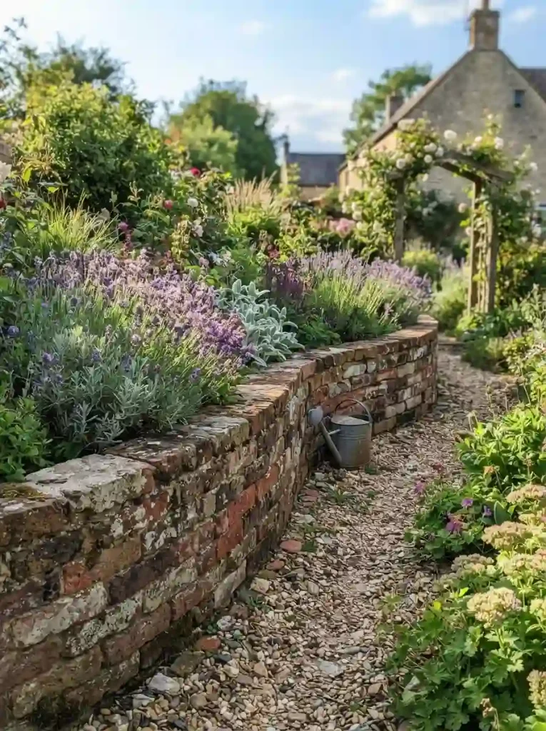 4. Reclaimed Brick Retaining Wall