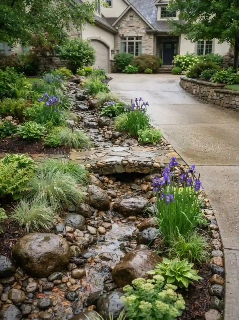 5. Add a dry creek bed to guide runoff